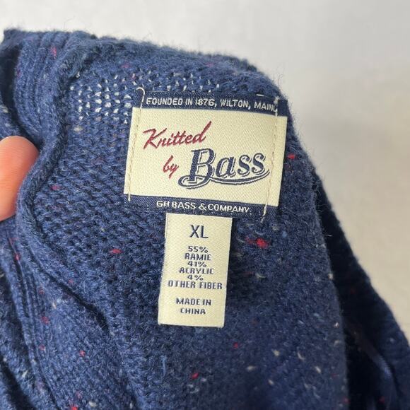 Knitted by Bass Navy Blue Speckle Sweater Dress Cottage Boho Outdoor sz XL - Picture 2 of 7